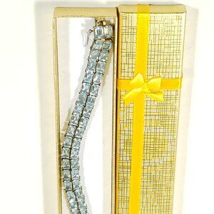 Vintage Ice Blue Topaz Bracelet in 925 Setting